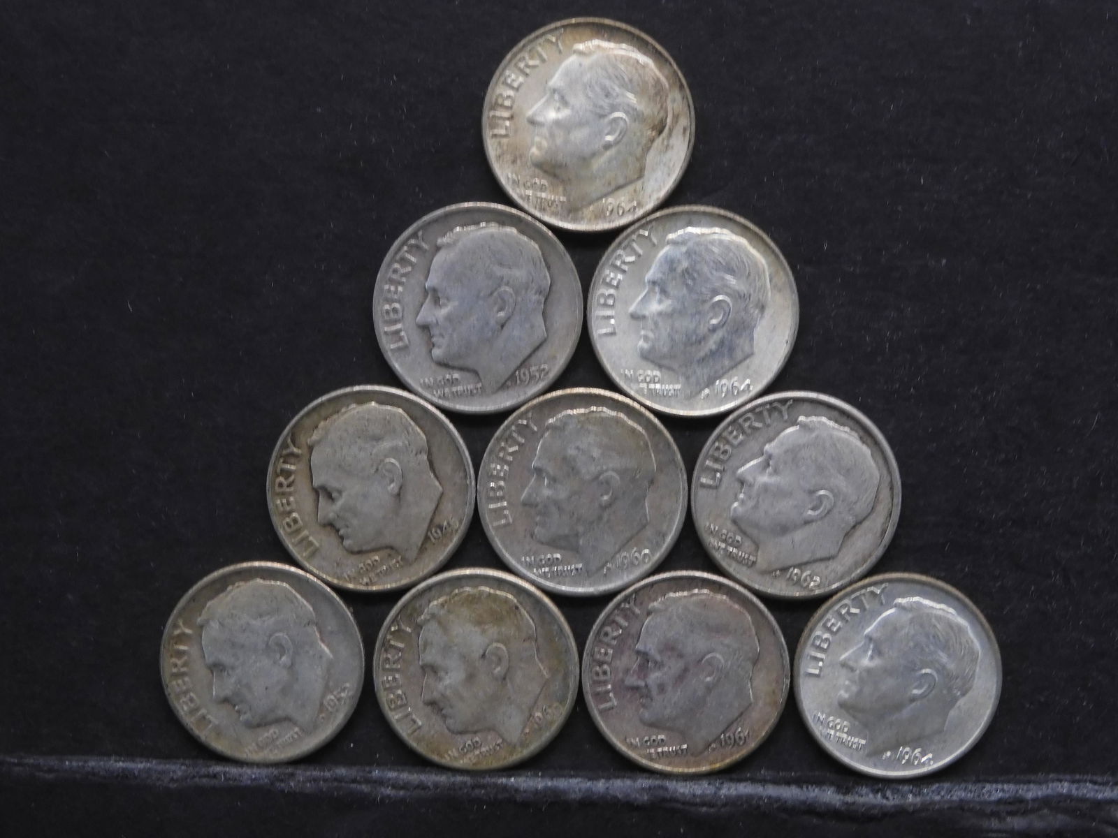 10- Roosevelt Dimes all 90% Silver (1 of 2)