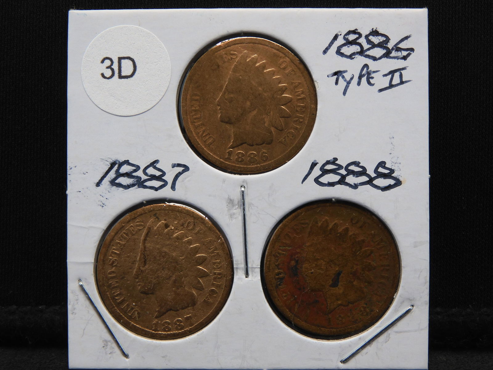 1886, 1887, 1888 Indian Head Pennies - Better Dates (1 of 2)