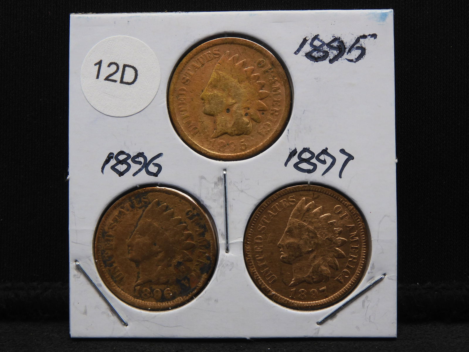 1895, 1896, 1897 Indian Head Pennies - Better Dates (1 of 2)
