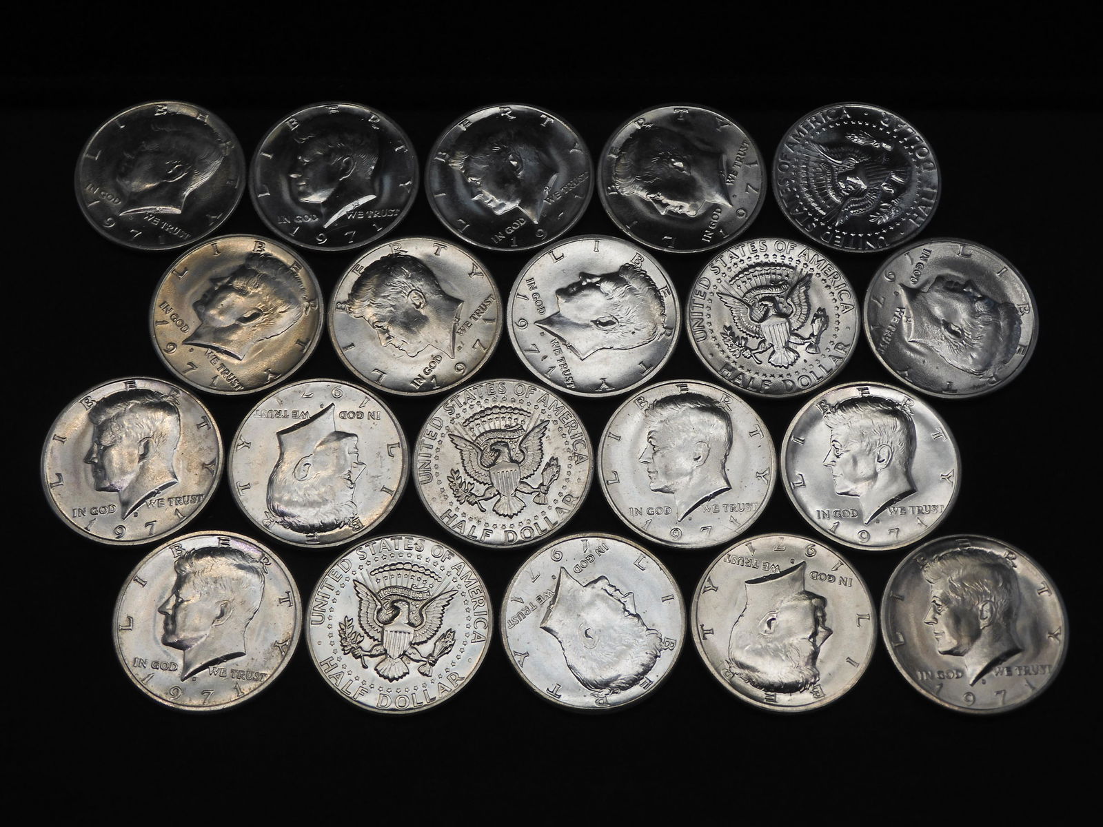 Roll Of 20 1971-D Brilliant Uncirculated Kennedy Half (1 of 4)