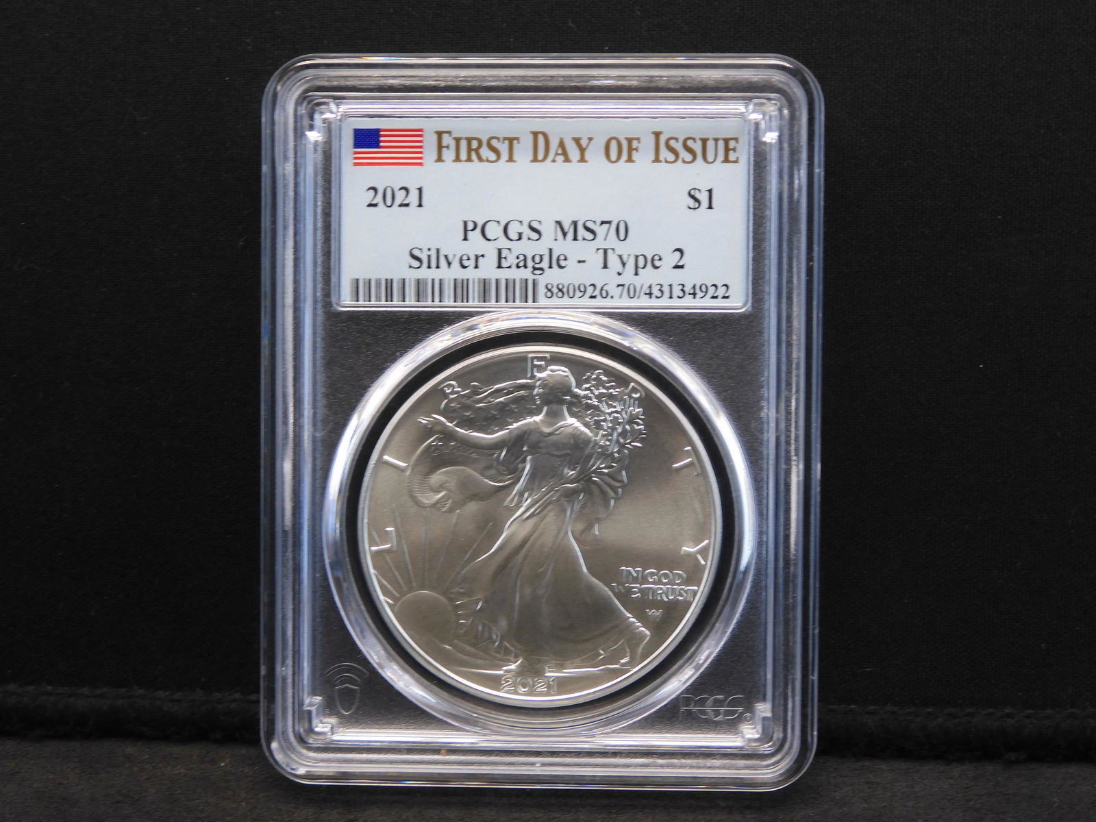 2021 PCGS MS70 First Day of Issue American Silver Eagle (1 of 4)