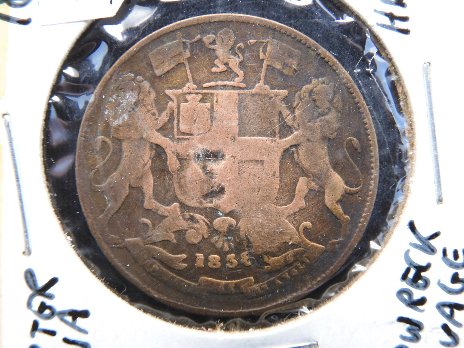 1858 British East India Company - 1/4 Anna - Shipwreck (1 of 3)