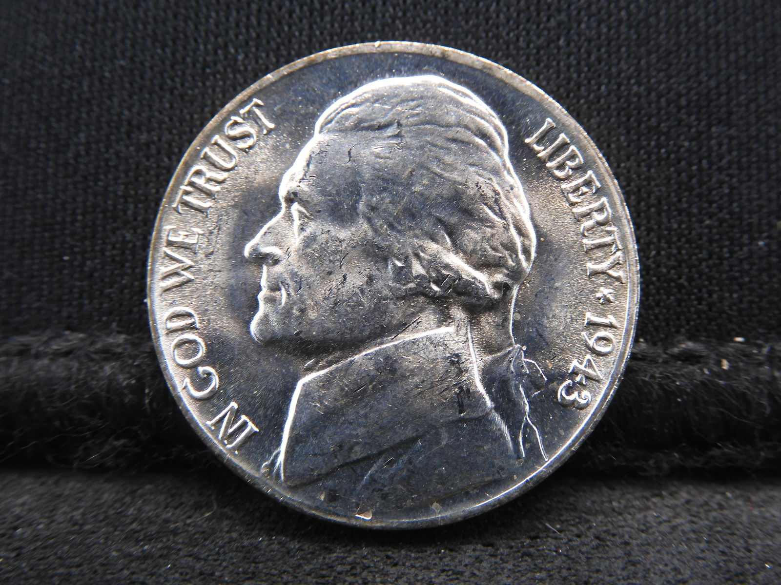 1943-P Wartime Jefferson Silver Nickel - GEM BU (1 of 2)