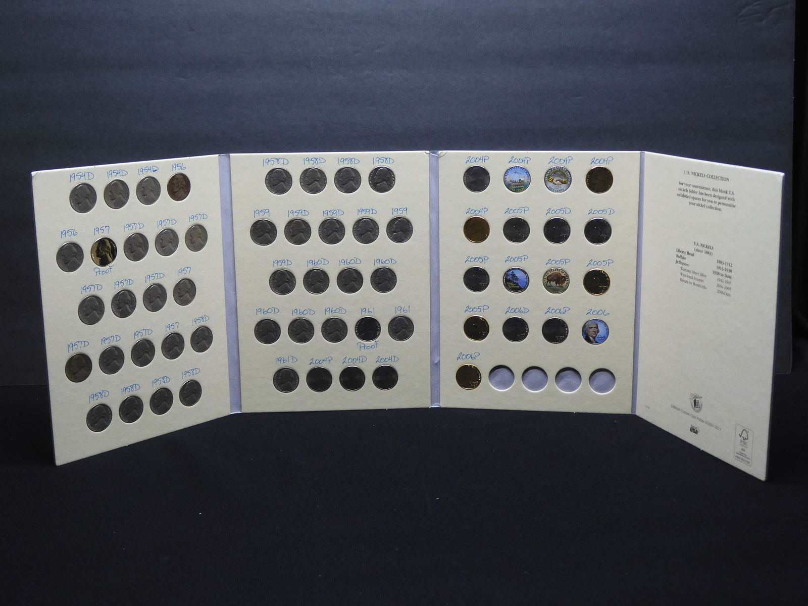 Archival Quality U.S. Nickels -1954-D to 2006-P-Partial (1 of 8)
