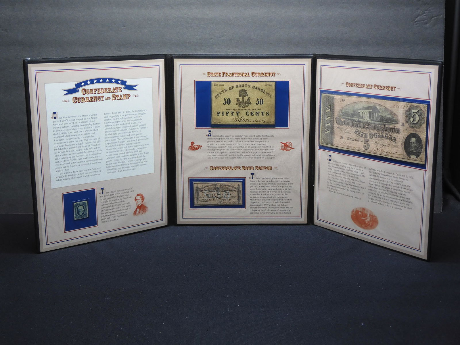 Confederate Currency & Stamp Set w/ Postal Stamp & (1 of 10)