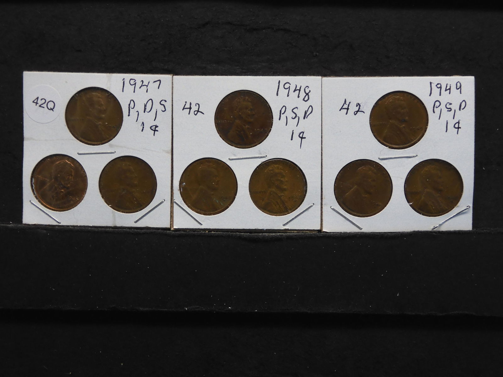 1947 P/S/D, 1948 P/S/D, & 1949 P/S/D Lincoln Wheat (1 of 7)