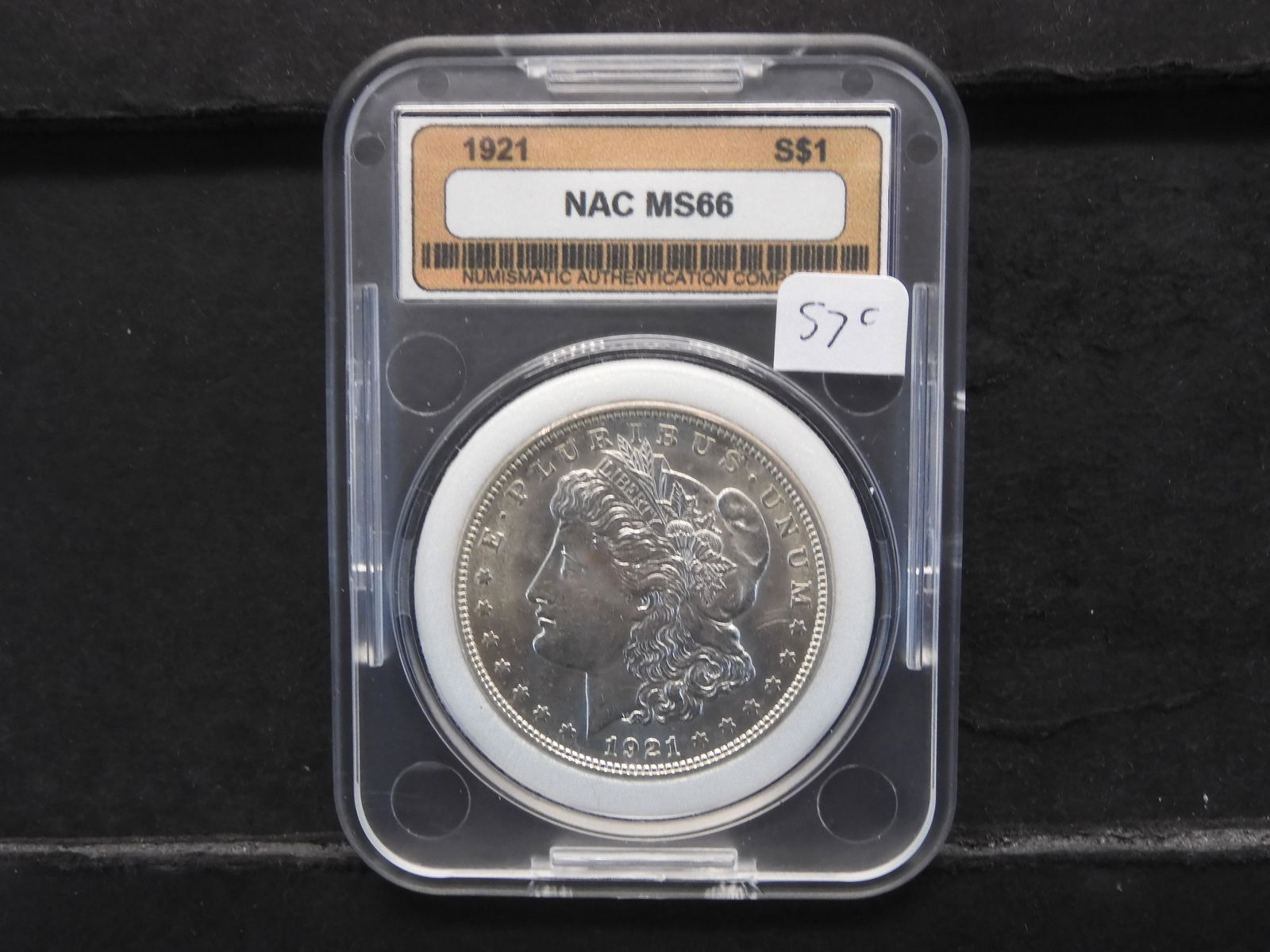 1921 ($700 PRICE GUIDE), SILVER/90% MORGAN DOLLAR, NAC (1 of 4)
