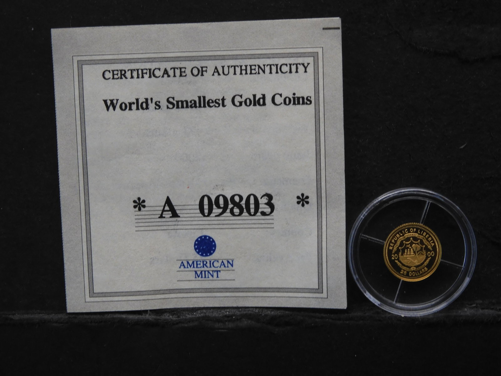 2000 George Washington $25 .999 Gold Republic of: 2000 George Washington $25 .999 Gold Republic of Liberia â€˜Worlds Smallest Gold Coinsâ€™