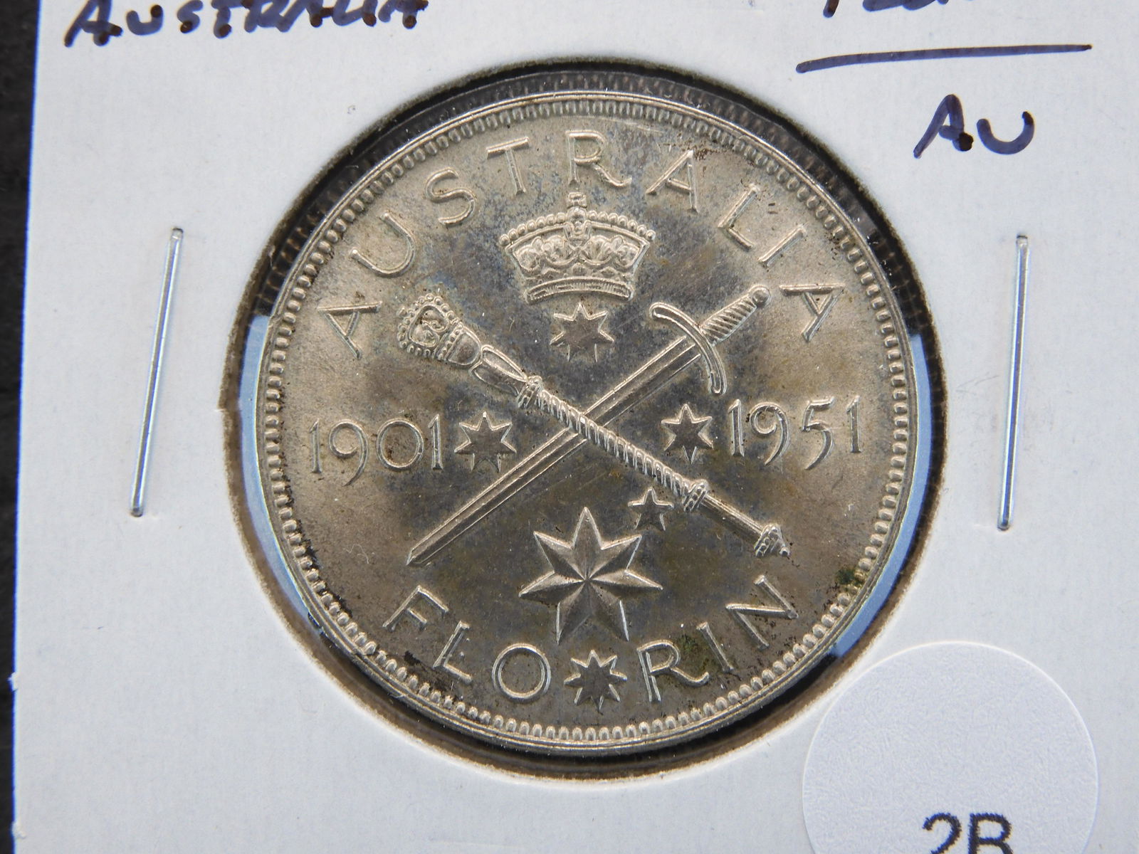 1951 Australia Silver Florin.  AU. (1 of 3)