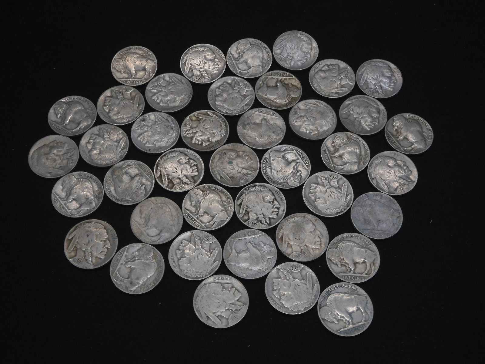 Roll of Buffalo Nickels - 40 Full Date Coins - Various (1 of 7)