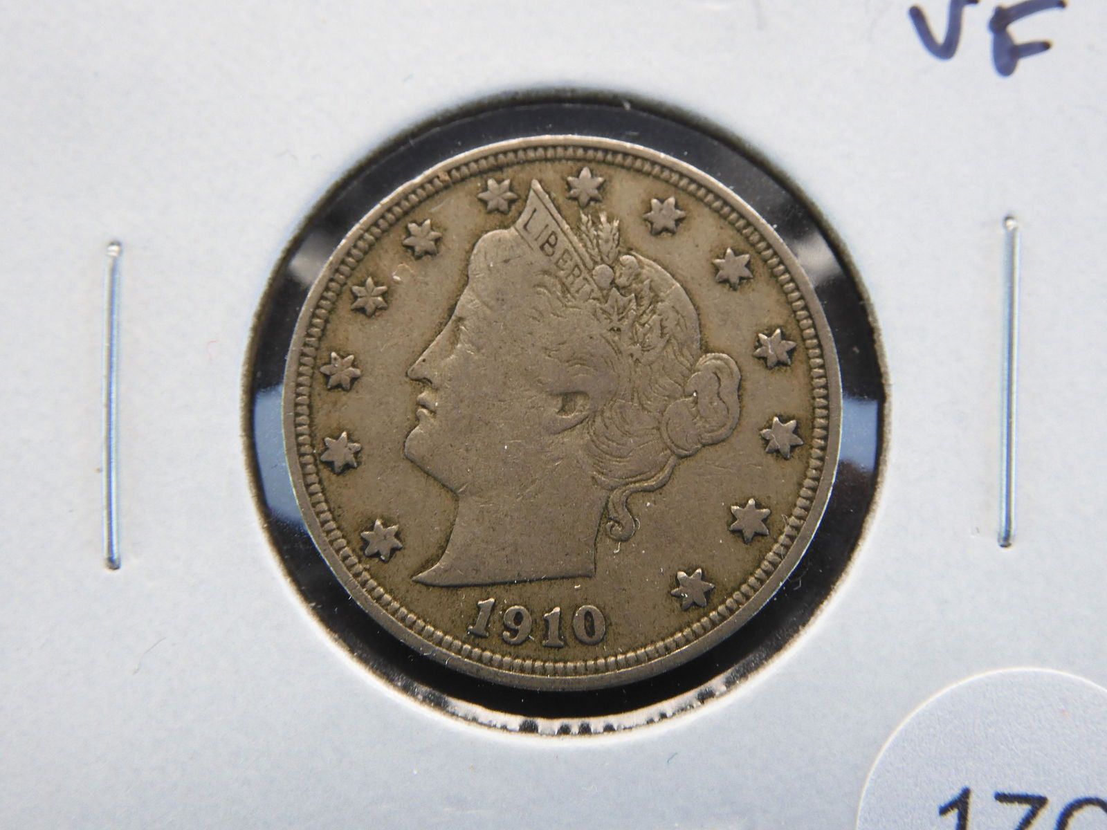 1910 Victory "V" Nickel.  VF. (1 of 3)