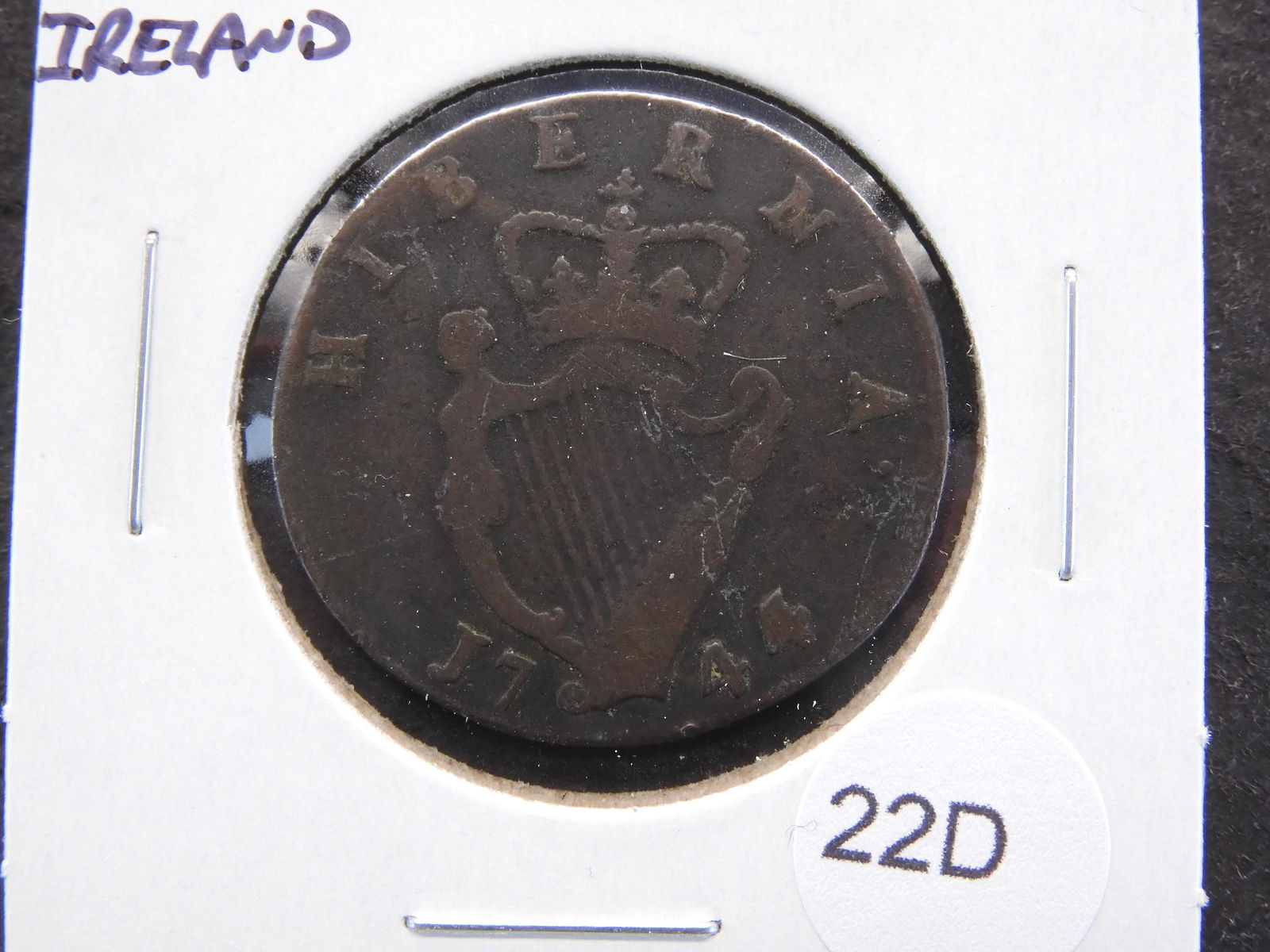 1744 Ireland 1/2 Penny. (1 of 3)