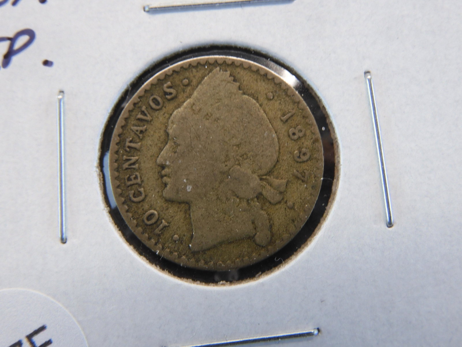 1897 Dominican Republic 10 Centavos. Scarce.: 1897 Dominican Republic 10 Centavos. Scarce.