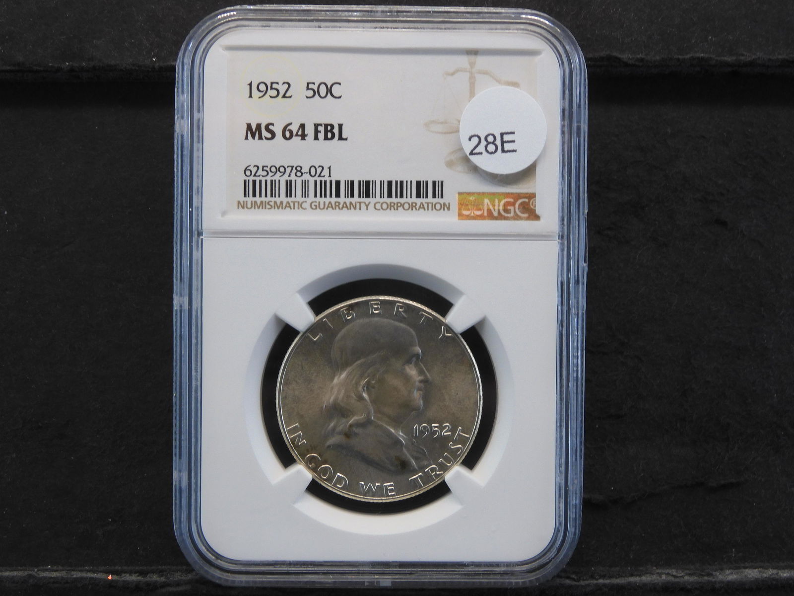 1952 Franklin 50c.  NGC MS 64 FBL. (1 of 4)