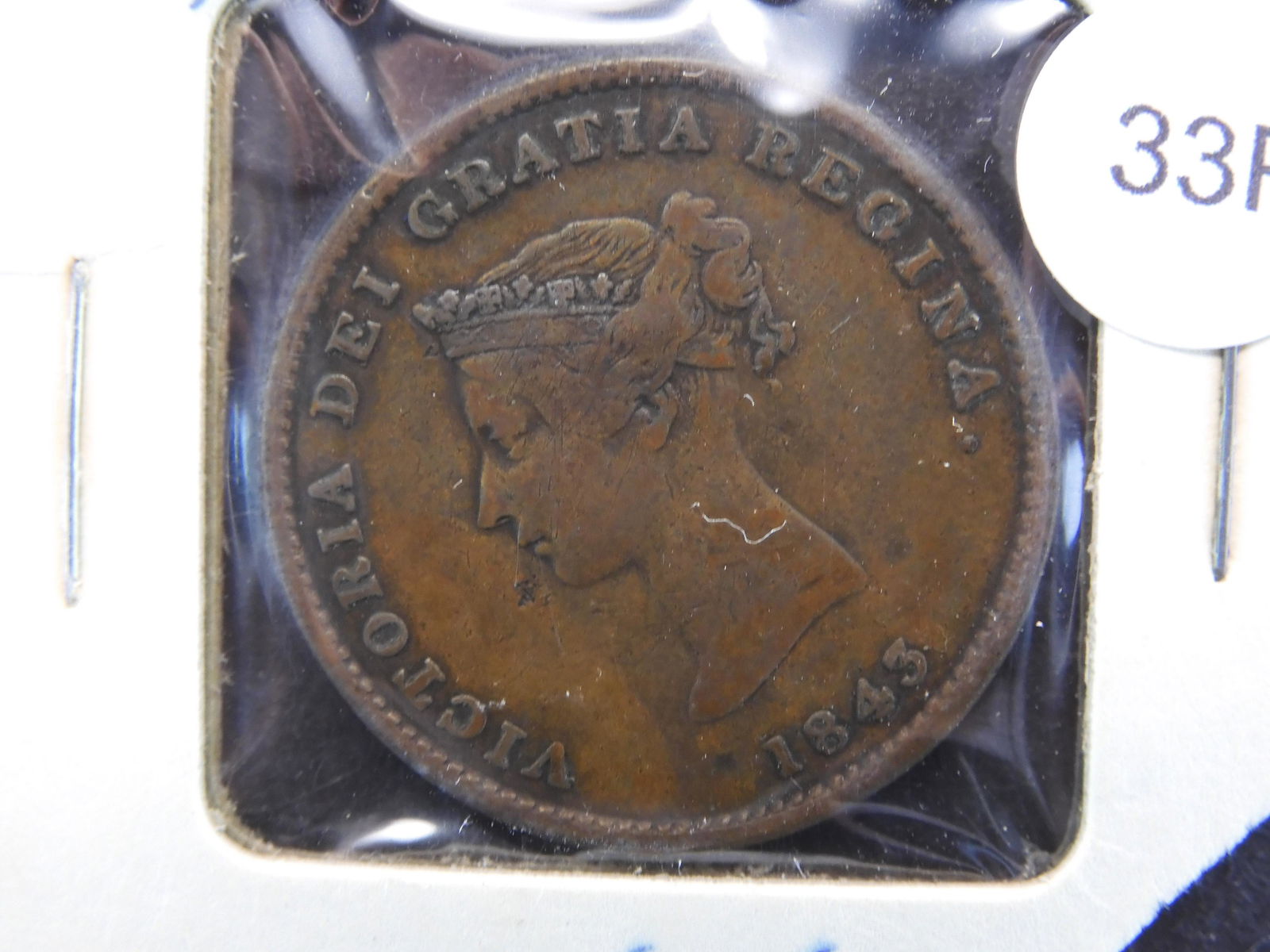 1843 New Brunswick Half Penny Token. (1 of 3)