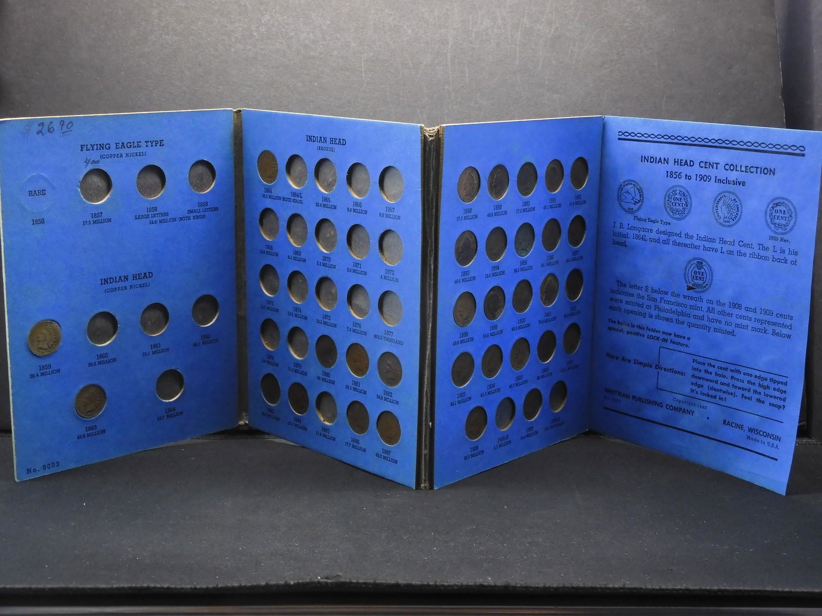 1856-1909 Indian Cent Partial Set.  32 Coins Total. (1 of 14)