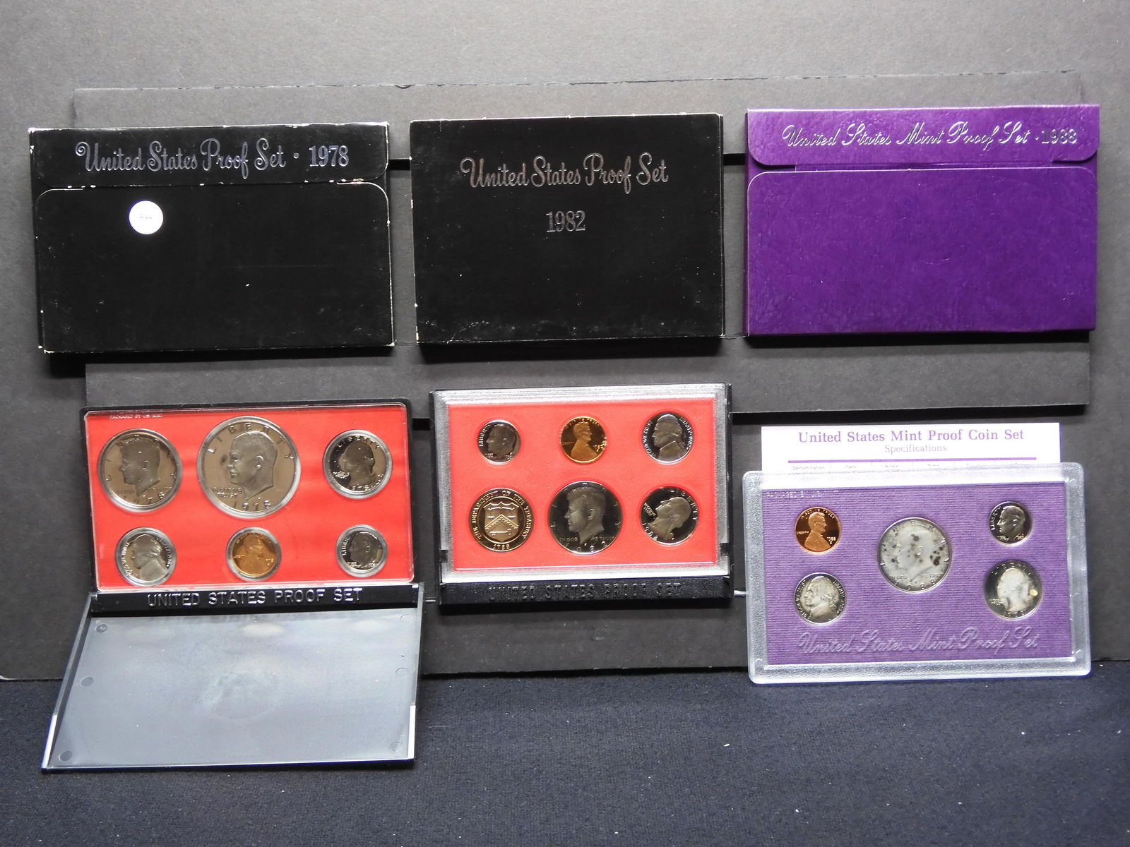 1978 S, 1982-S & 1988-S U.S. Mint Proof Sets (1 of 8)