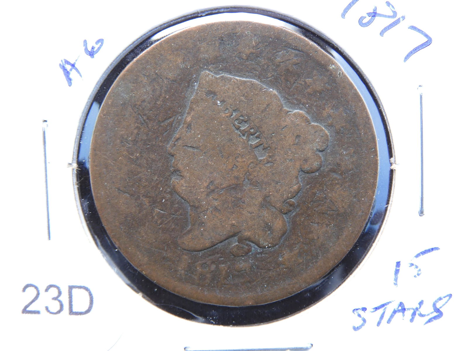 1817 Large Cent - 15 Stars - Over 200 Years Old! (1 of 3)