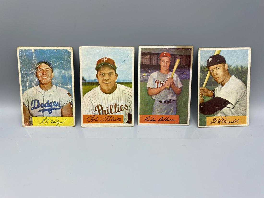 1954 Bowman Baseball Star Player Cards - Lot of 4 - (1 of 8)
