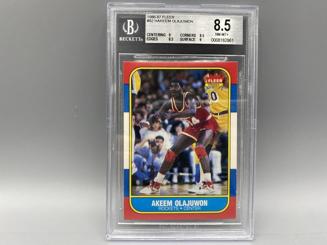 1986-87 Fleer Hakeem Olajuwon RC #82 - BGS 8.5 (1 of 2)