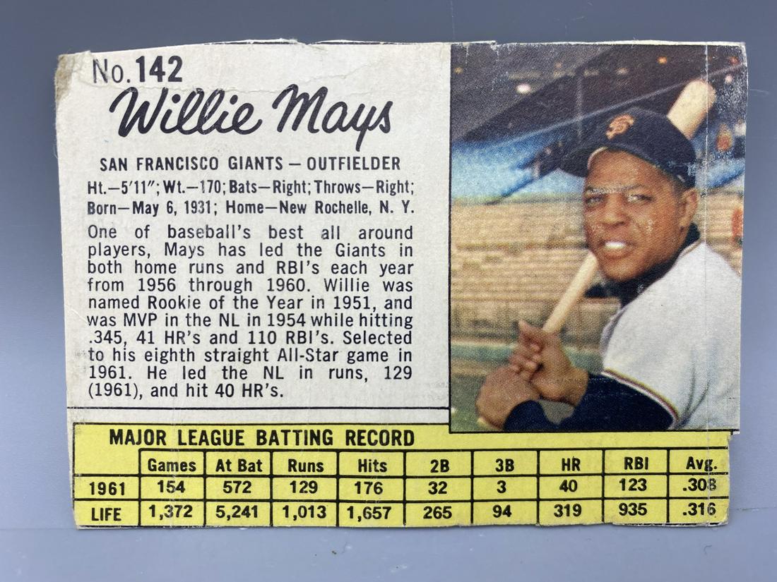 1962 Post Cereal Willie Mays #142 (1 of 2)