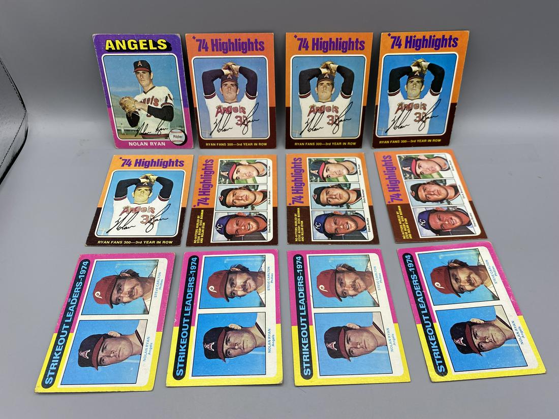 1975 Topps Nolan Ryan Cards - 12 Cards - Varying (1 of 2)