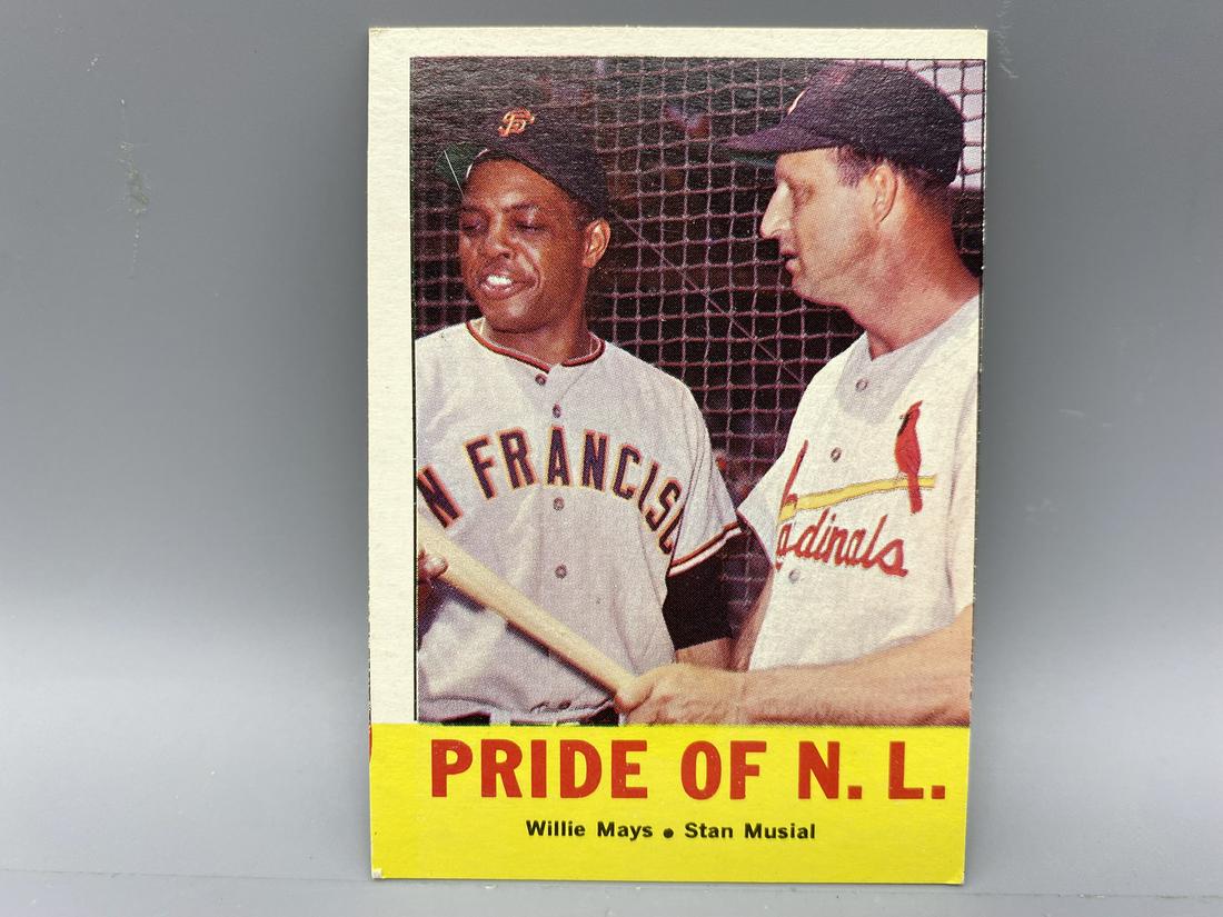 1963 Topps Pride Of The N.L. Willie Mays & Stan Musial (1 of 2)
