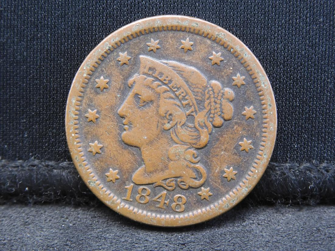 1848 Braided Hair Large Cent - Nice Type Coin! Great (1 of 2)