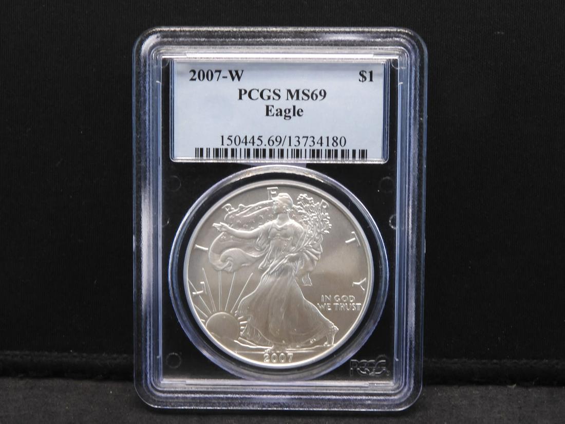 2007-W American Silver Eagle PCGS MS69   - Near Perfect (1 of 4)
