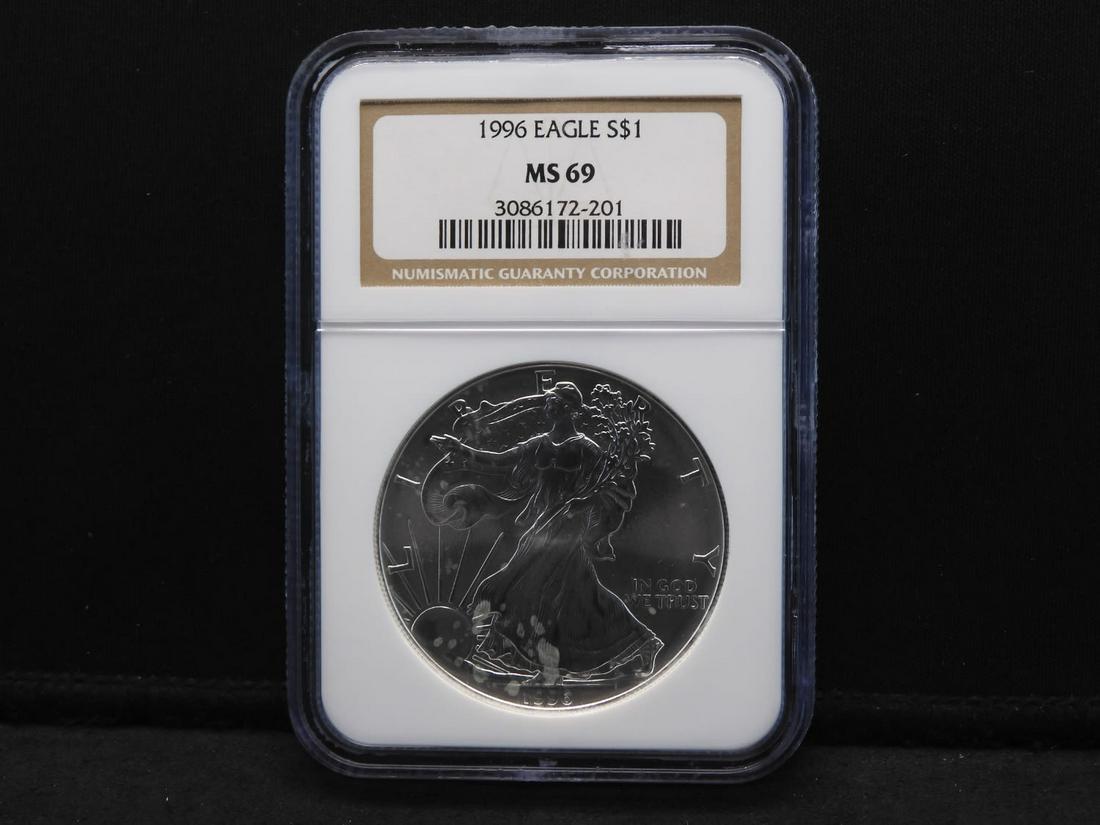 1996 American Silver Eagle NGC MS69  - Near Perfect! (1 of 4)