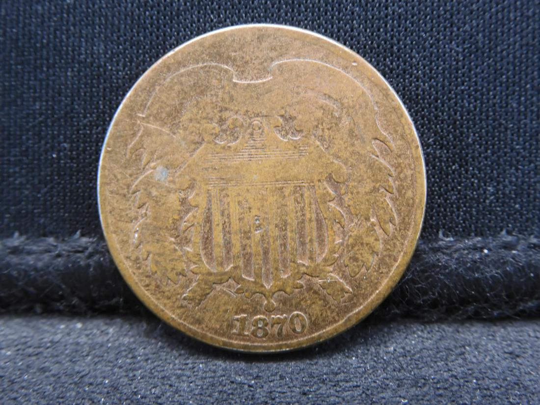 1870 Two Cent Piece  - Better Date! (1 of 2)