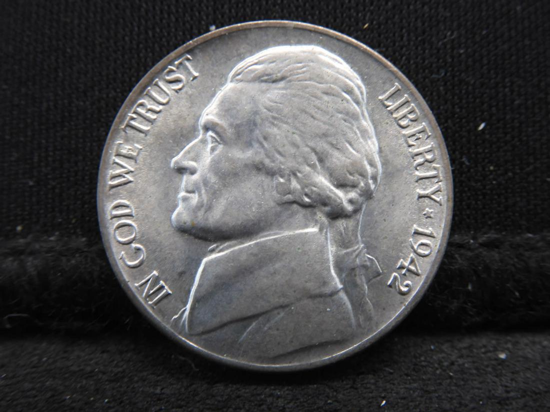 1942-P Jefferson Wartime Silver Nickel - Brilliant Unc (1 of 2)