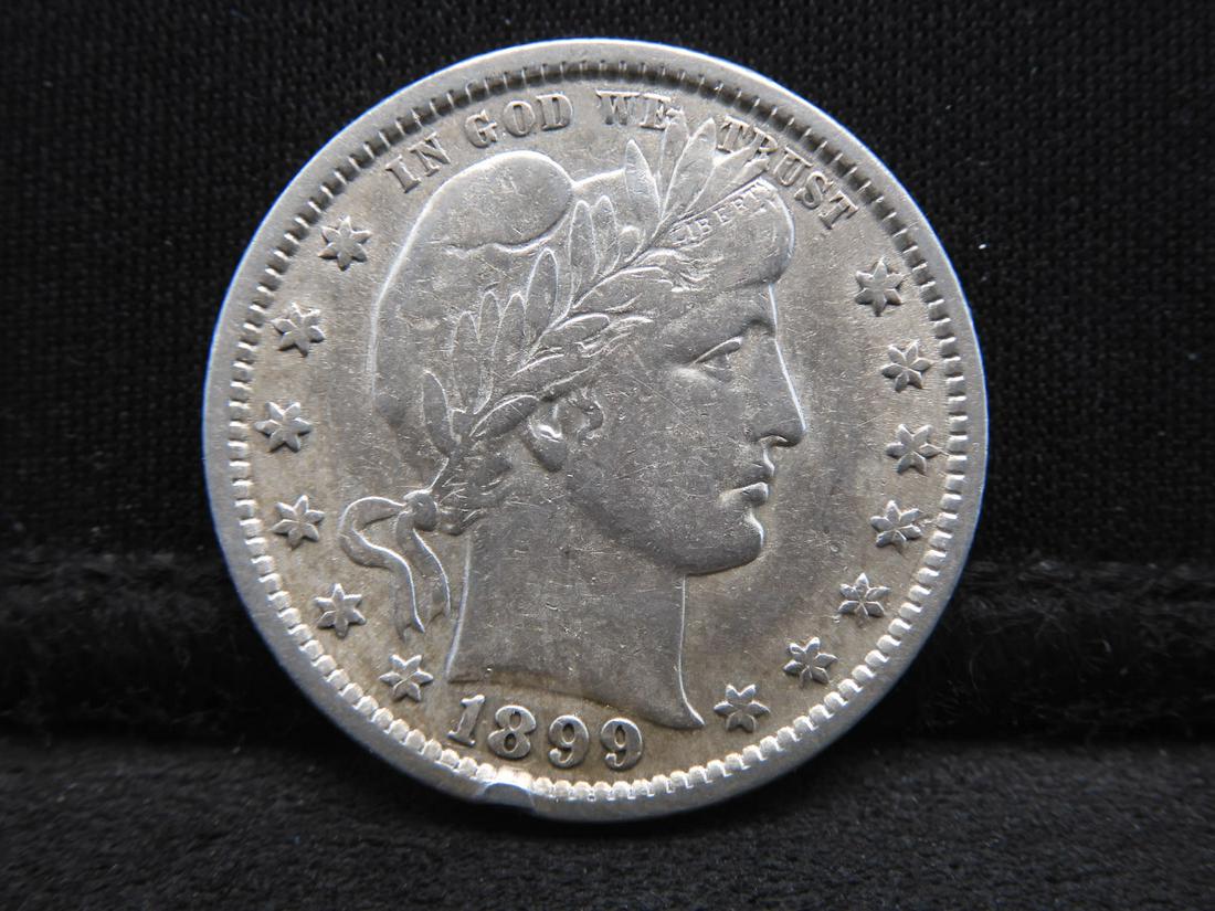 1899 Barber Silver Quarter - XF/AU Condition (1 of 2)