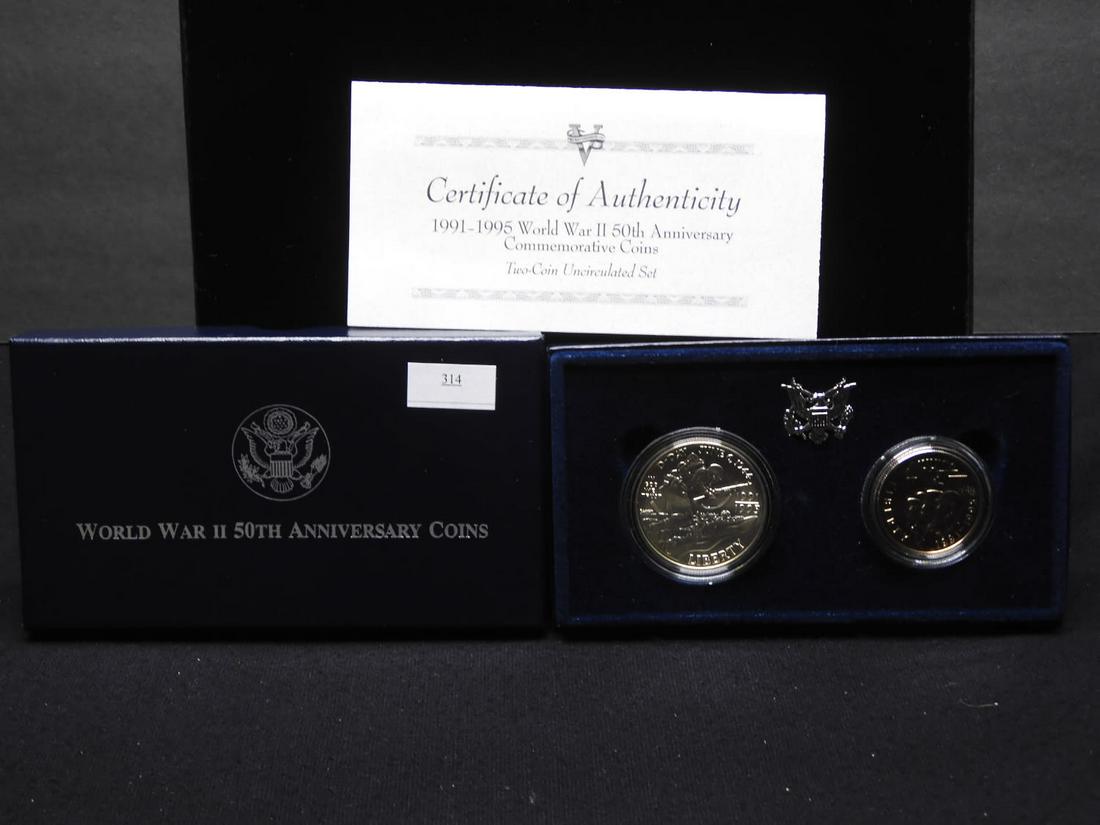 1991-1995-D US. Wartime 50th Anniv. 2 Coin Uncirculated (1 of 4)