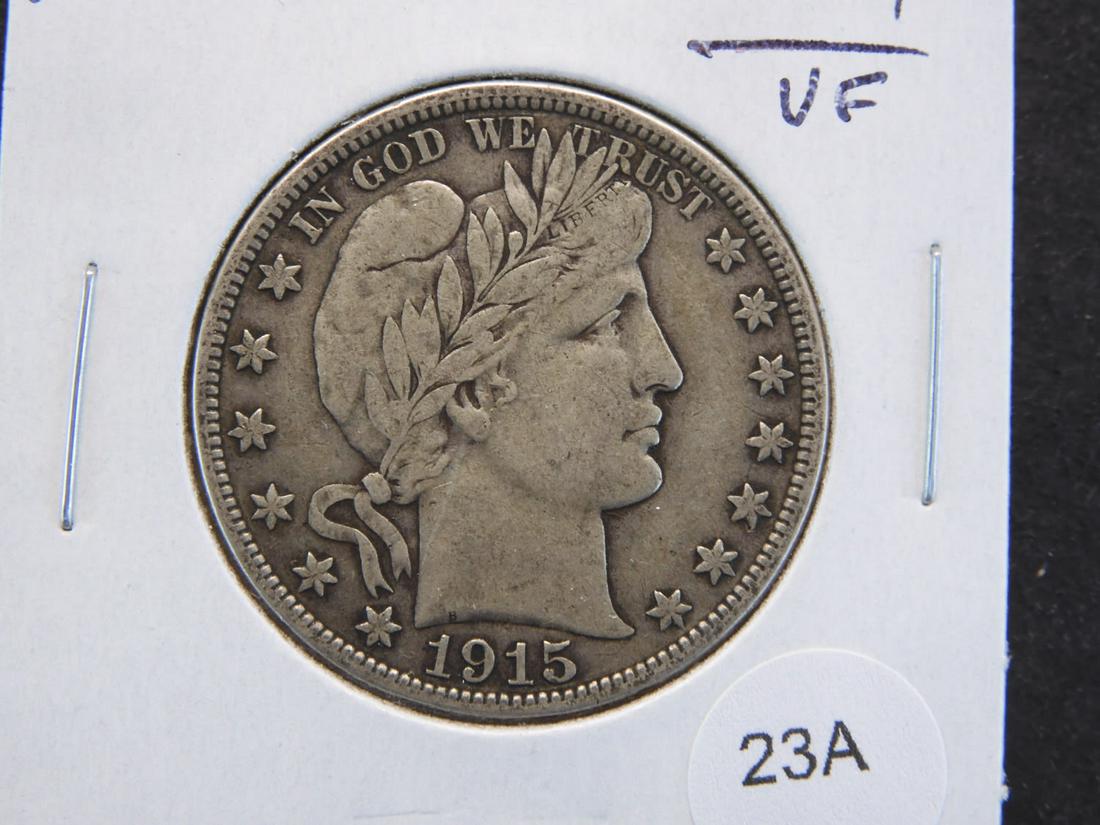 1915-D Barber 50c. VF. (1 of 3)