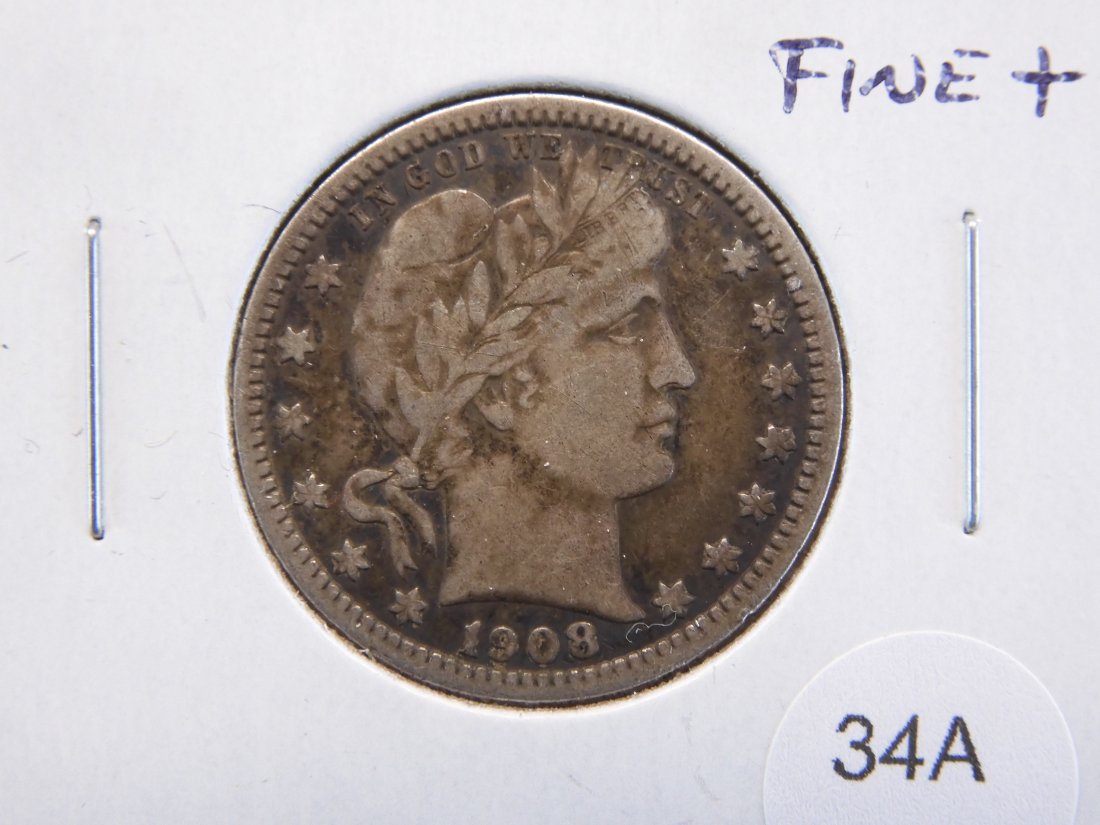 1908-O Barber 25c. Fine+. (1 of 3)