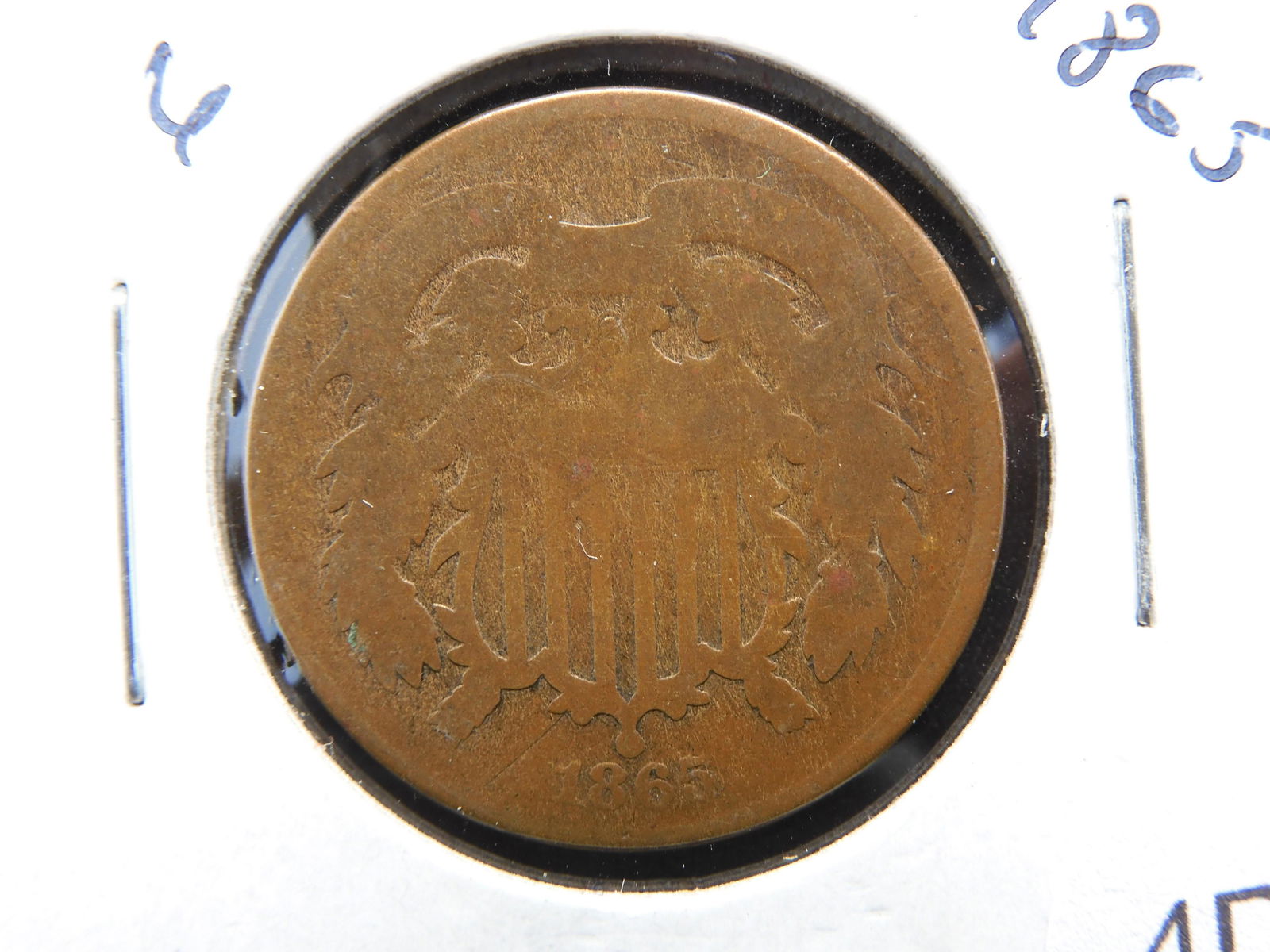 1865 Two Cent Coin - Civil War Date! (1 of 3)