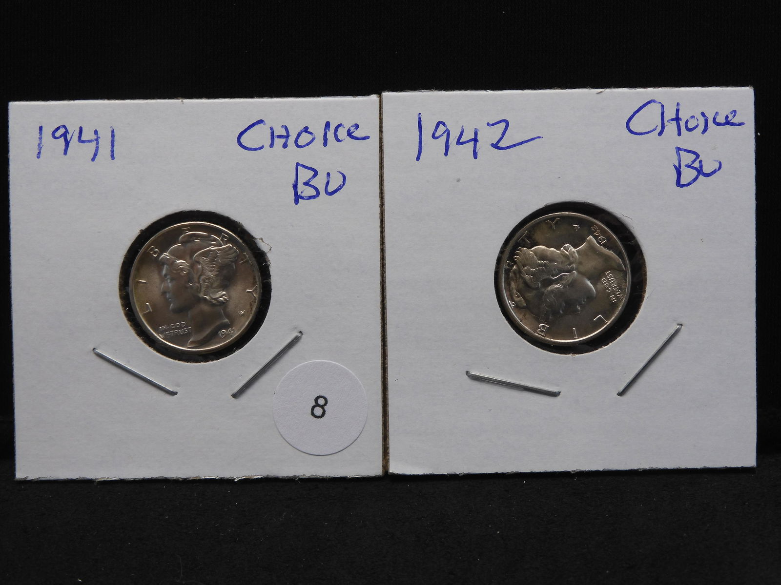 1941 and 1942 Mercury Dimes.  Both Choice BU. (1 of 5)