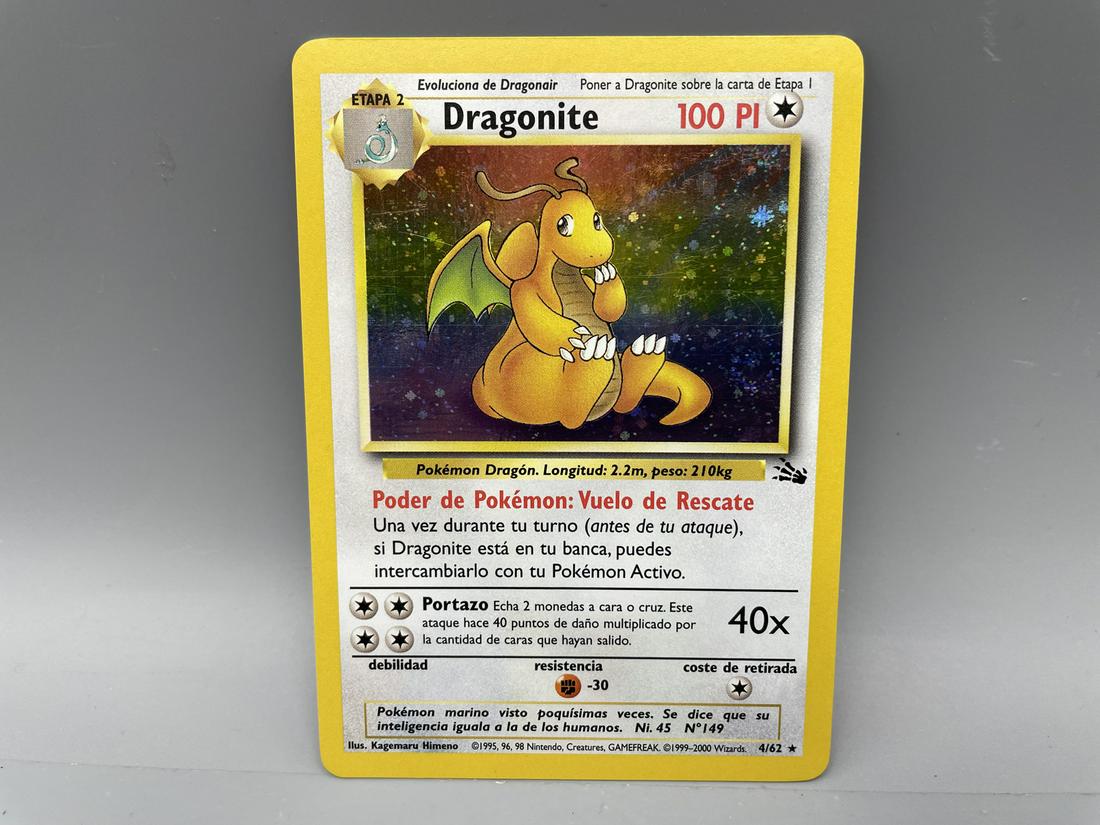 Pokemon Fossil Dragonite Holo #4/62: Pokemon Fossil Dragonite Holo #4/62