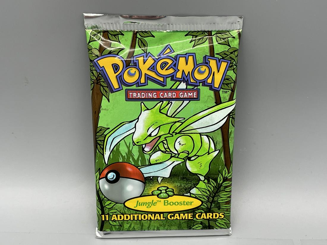 1999 Pokemon Jungle Unopened Booster Pack - Scyther: 1999 Pokemon Jungle Unopened Booster Pack - Scyther Pack Art