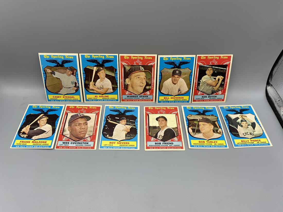 Lot of (11) 1959 Topps The Sporting News All Star Cards (1 of 6)