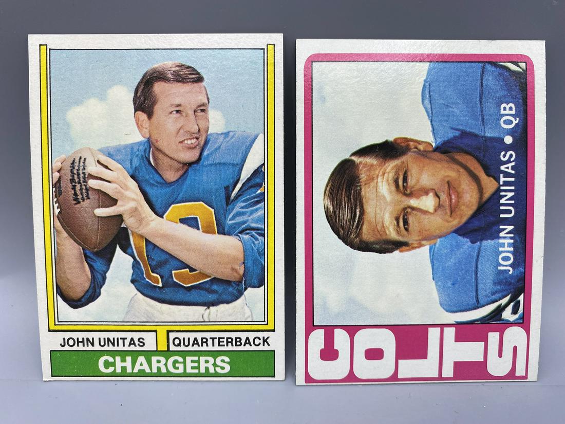 1972 & 1974 Topps Johnny Unitas #165 &  #150 (1 of 2)