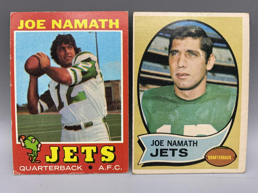 1970 Topps Joe Namath #150 & 1971 Topps #250 (1 of 2)