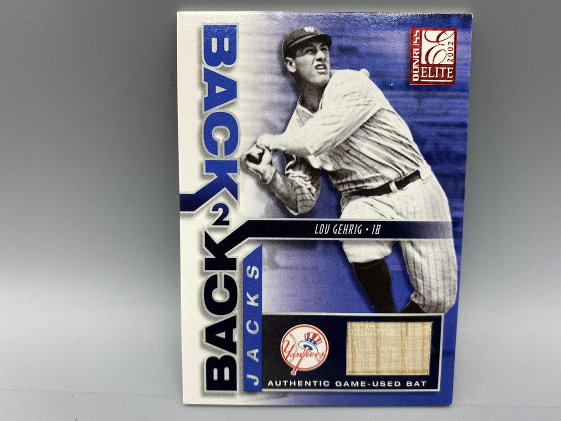 2002 Donruss Elite Lou Gehrig Back 2 Back Game Used Bat: 2002 Donruss Elite Lou Gehrig Back 2 Back Game Used Bat Relic #146/150