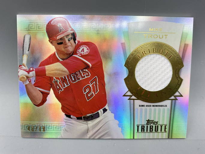 2015 Topps Tribute Mike Trout Jersey Relic /75 Los Angeles Angels