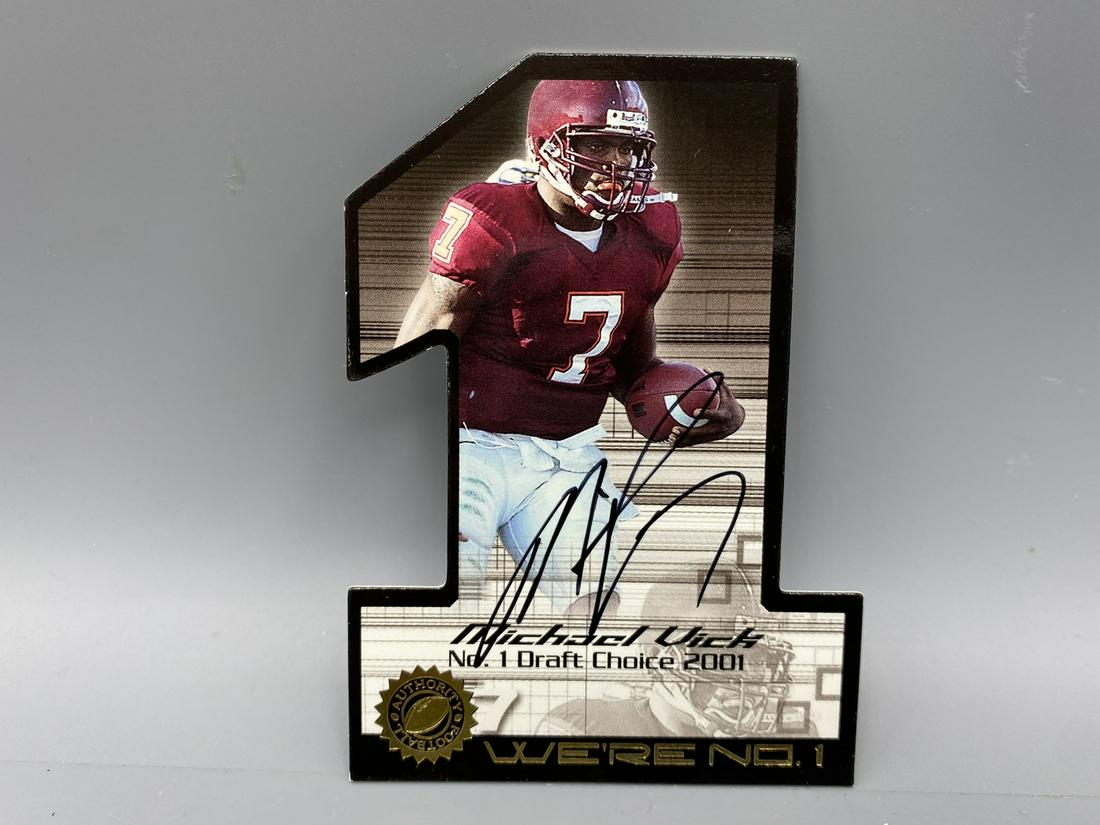2001 Fleer We're #1 Michael Vick Rookie Auto Die Cut (1 of 2)