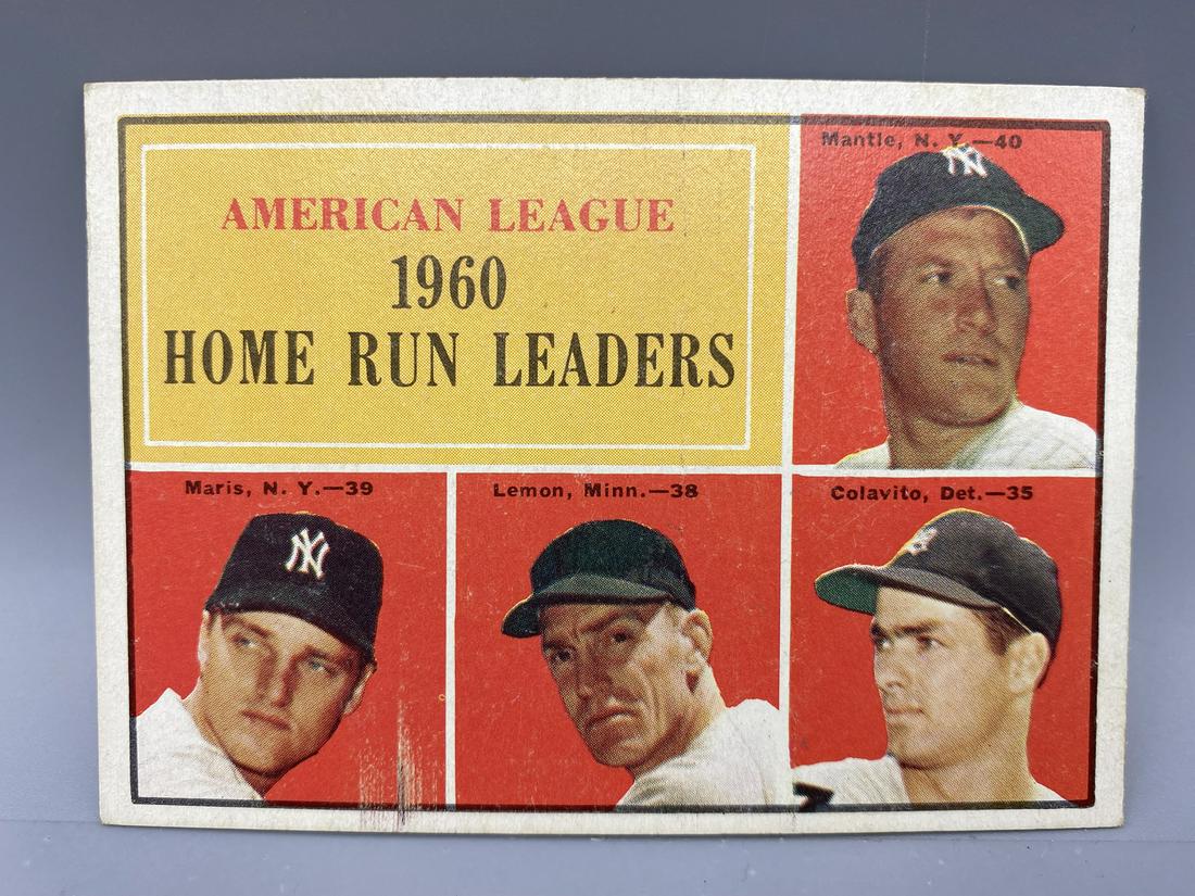 1961 Topps AL Home Run Champions Mickey Mantle, Roger: 1961 Topps AL Home Run Champions Mickey Mantle, Roger Maris, Jim Lemon, & Rocky Colavito #44