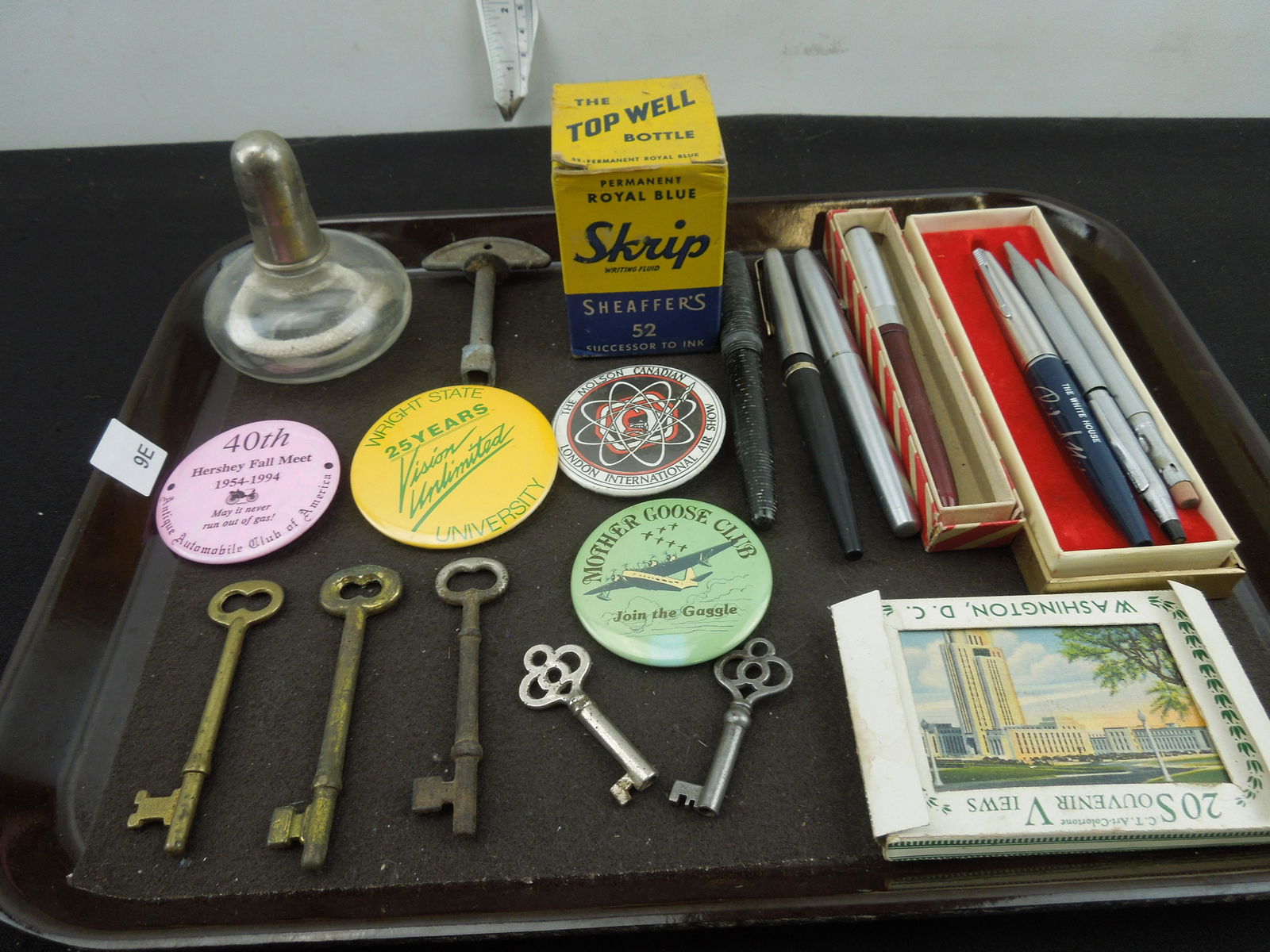 Fountain Pens, Ink Pens, Bottle of Ink, Small Oil Lamp, Skeleton Keys, Washington D.C. Souvenir (1 of 5)