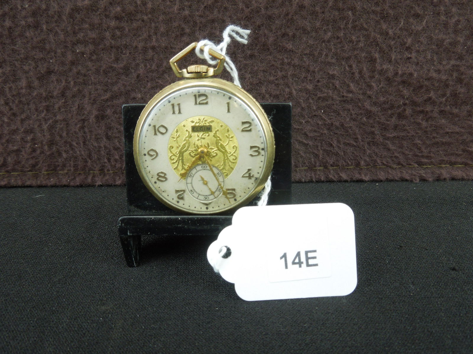 Elgin Watch Co. Seven Jewel Pocket watch with Birds of Paradise Dial, Runs (1 of 3)