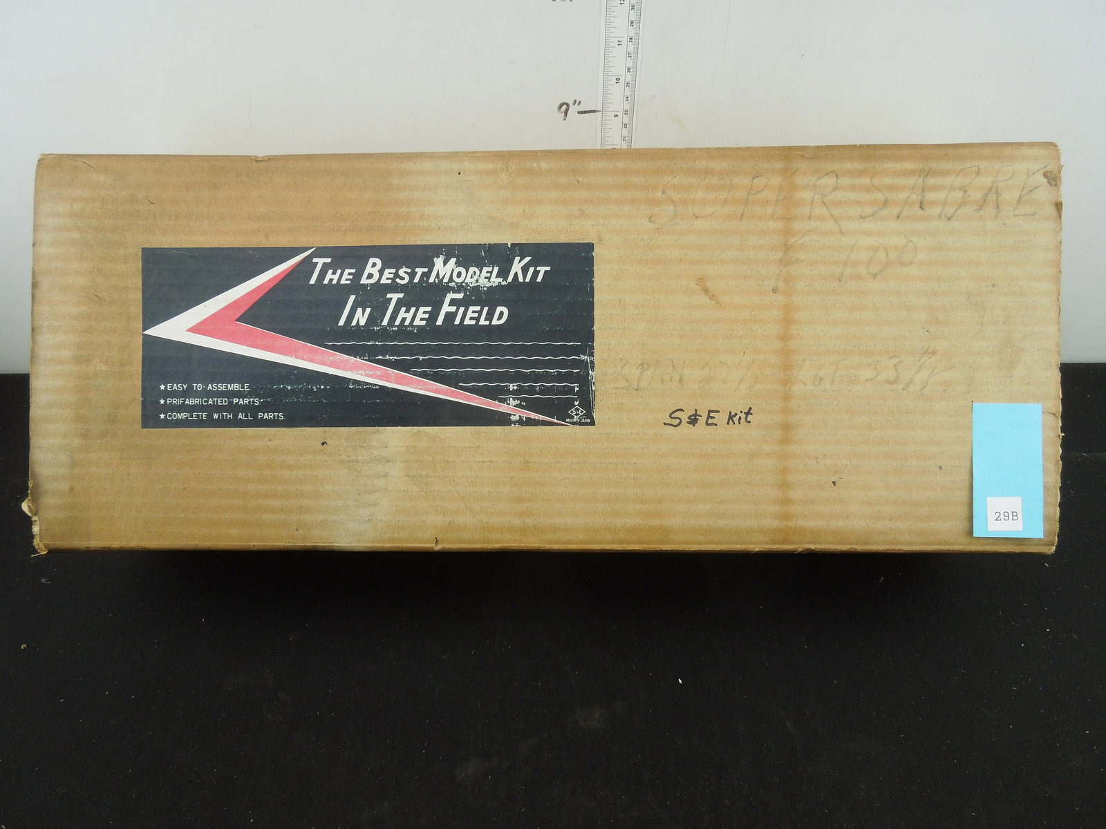 S&E (Japan) F-100 Super Sabre Balsa and Metal Model Airplane Kit, Opened, Unbuilt (1 of 3)